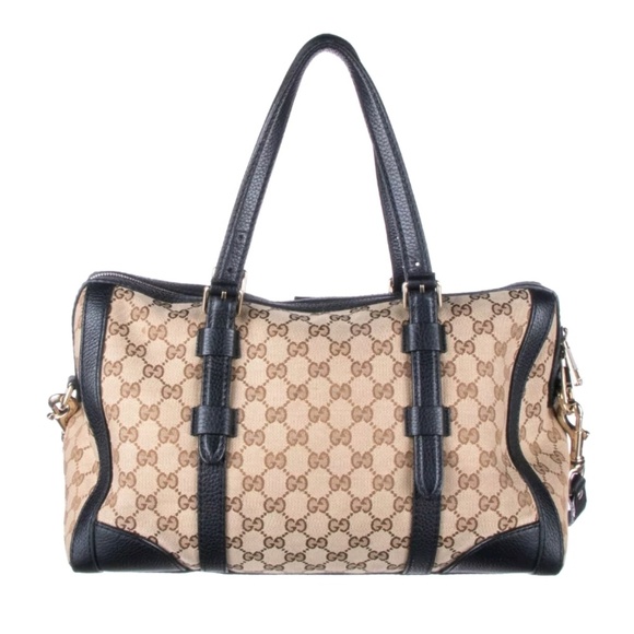 100% Auth Gucci Boston GG Canvas Satchel Bag - Picture 3 of 8